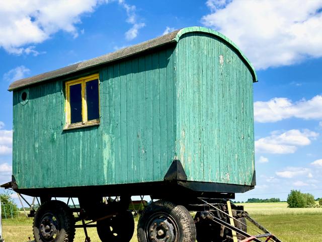 Der Wagen von 2022 vor seiner Vollendung. Der Wagen von 2022 vor seiner Vollendung. Tiny House selber bauen? Mit Holz, Hanf & alten Materialien – nachhaltig, kreativ & gemeinsam. Mach mit im Wangeliner Workcamp 2025! 👉 Für alle von 16 bis 26 Jahren